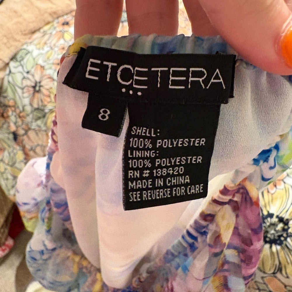 Etcetera Multicolor Abstract Blouse - image 5